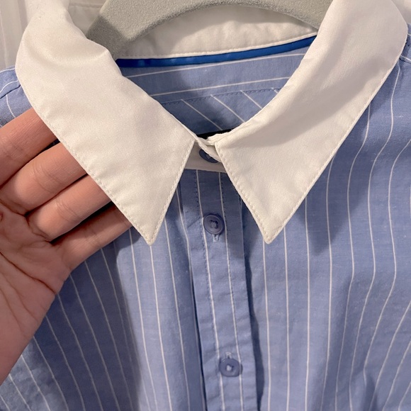 MEXX blue stripe button down cotton shirt - Picture 3 of 7
